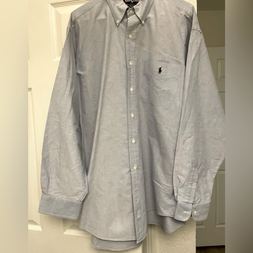 Ralph Lauren Vintage Striped Tag Long Sleeve Button Down Shirt - Sz L big shirt
